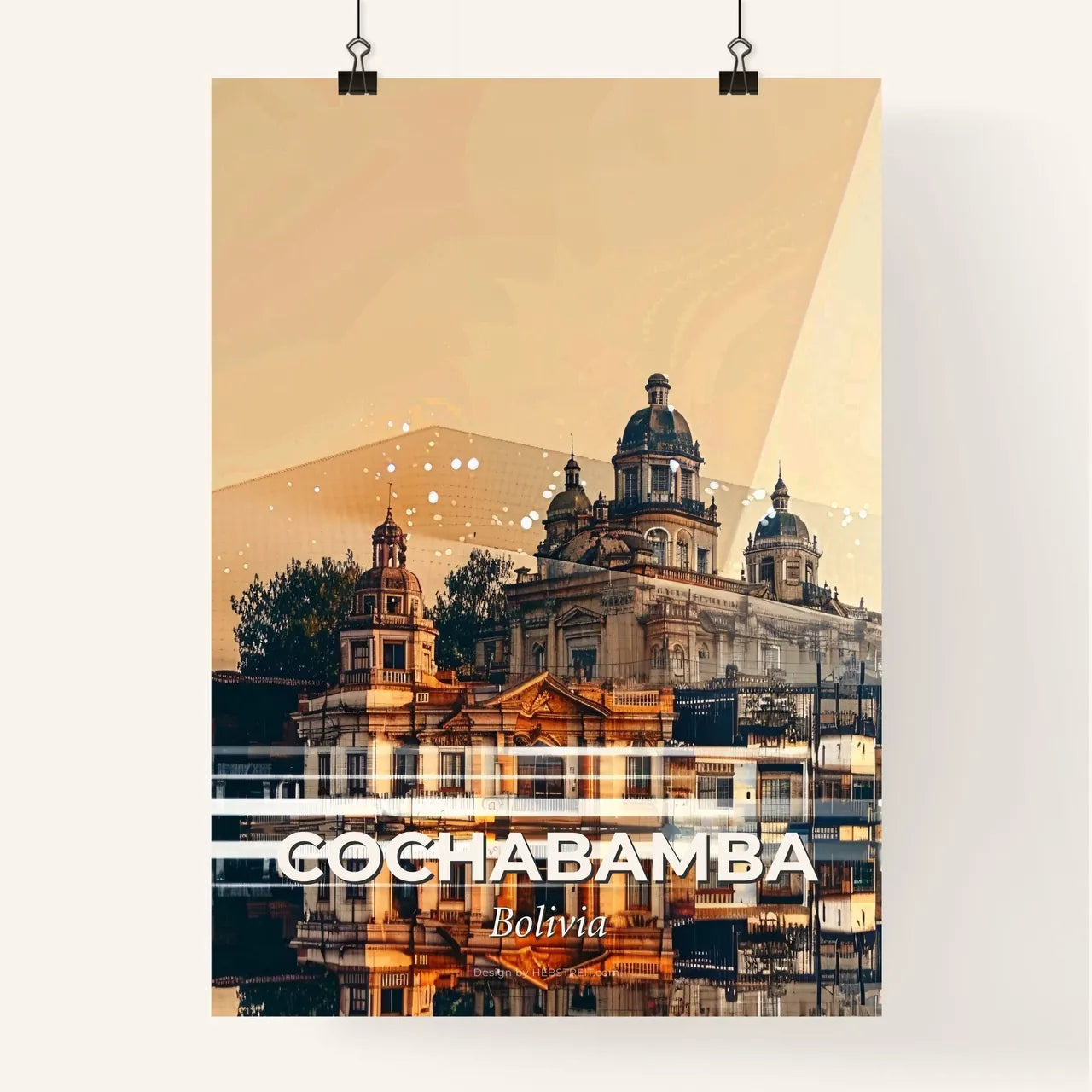 Cochabamba City Icons Silhouette Art Poster Poster