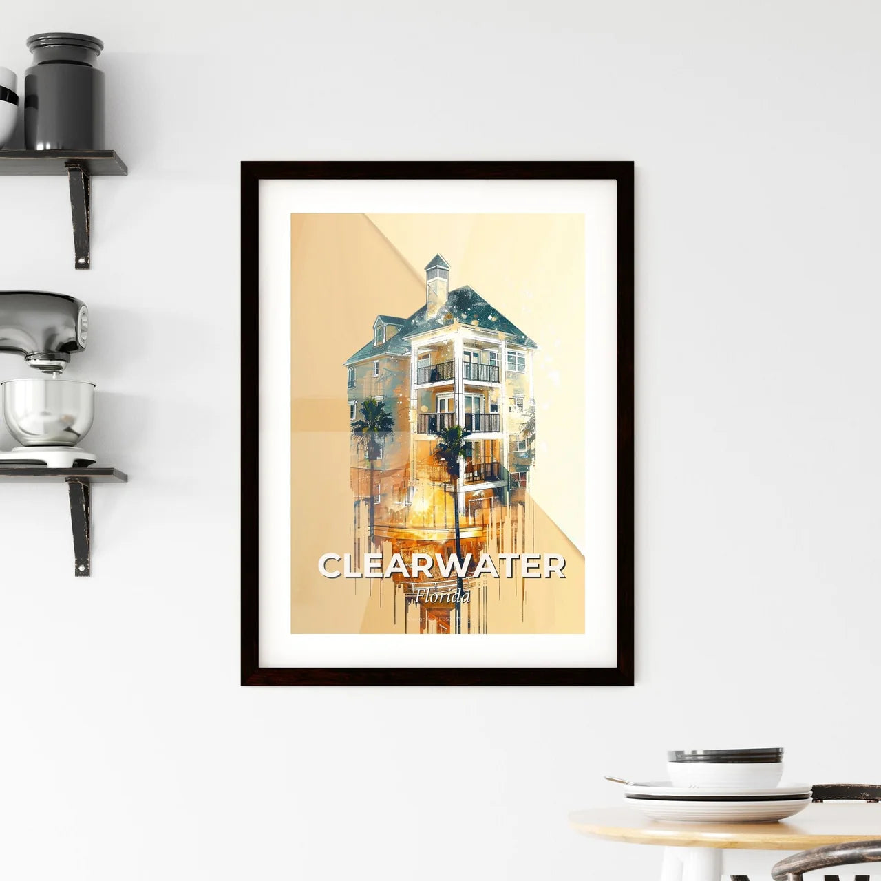 Clearwater Horizon Glow Skyline Art Framed Print