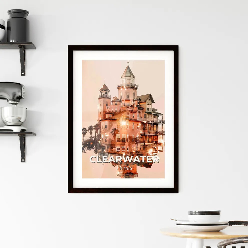 Clearwater City Skyline Vista Doubl Framed Print