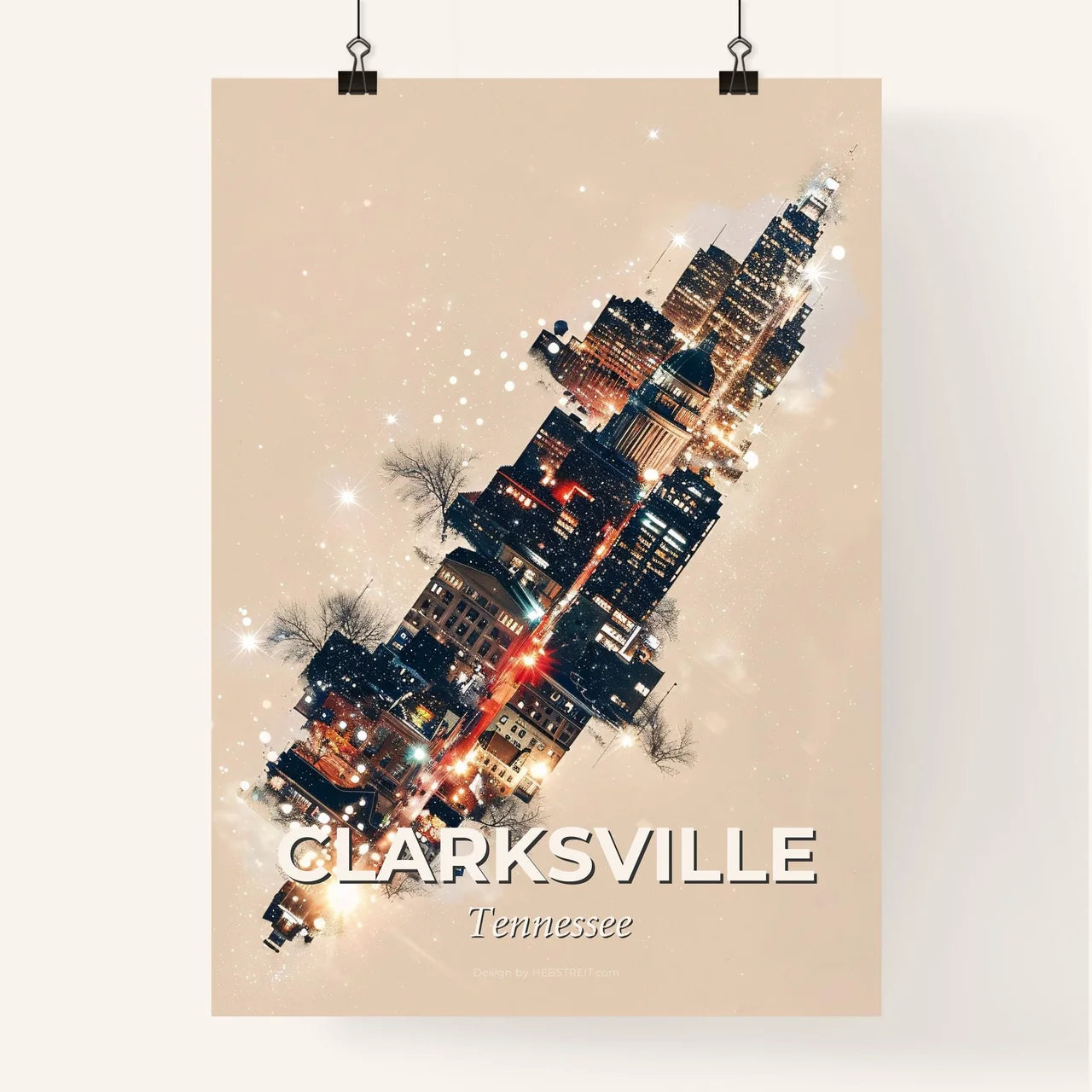 Clarksville City Dreamscape Skyline Splendor Poster Poster
