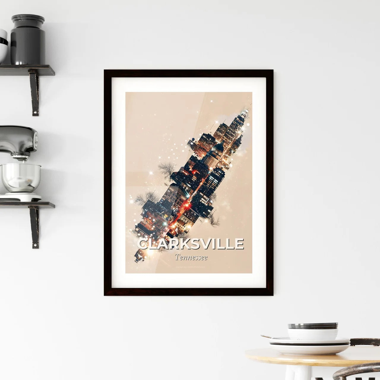 Clarksville City Dreamscape Skyline Splendor Poster Framed Print