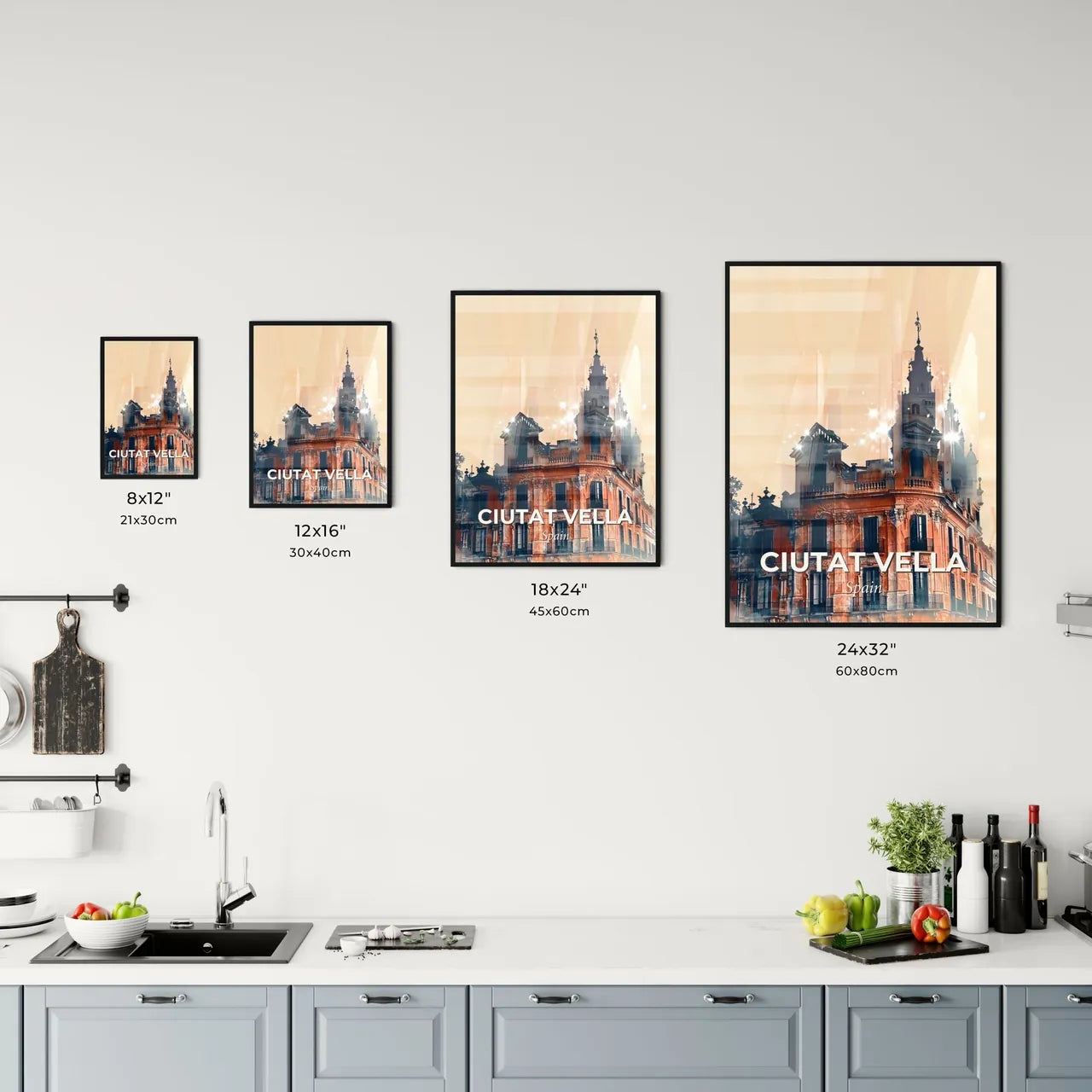 Ciutat Vella City Skyline Art: Double Exposure Dream Office Art