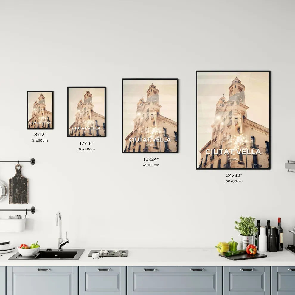 Barcelona City Skyline Double Exposure Poster Art Office Art