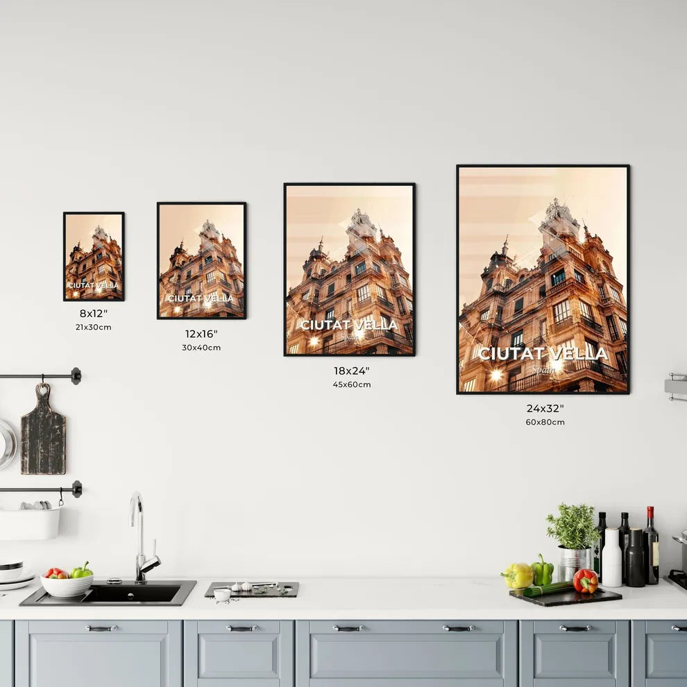 Ciutat Vella City Skyline Double Exposure Poster Office Art