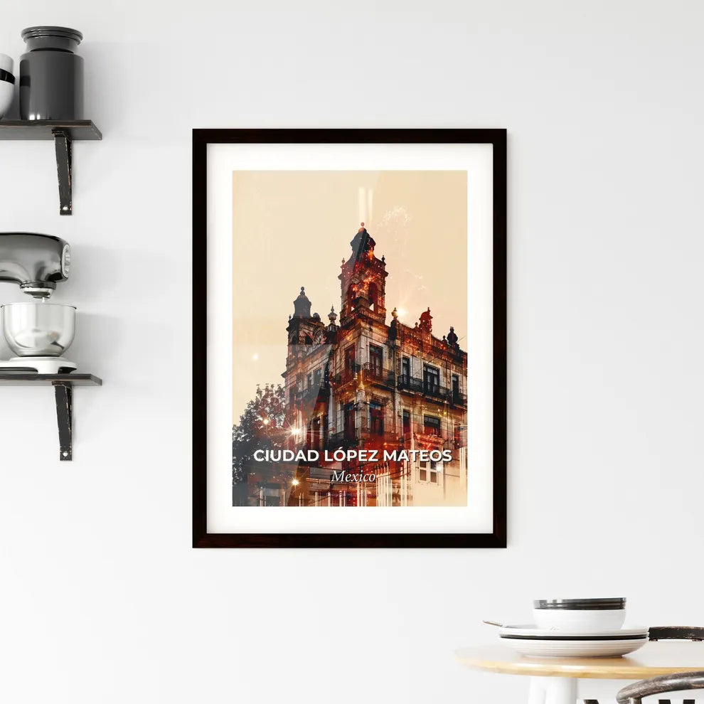 Ciudad López Mateos: Lights and Architecture Poster Framed Print