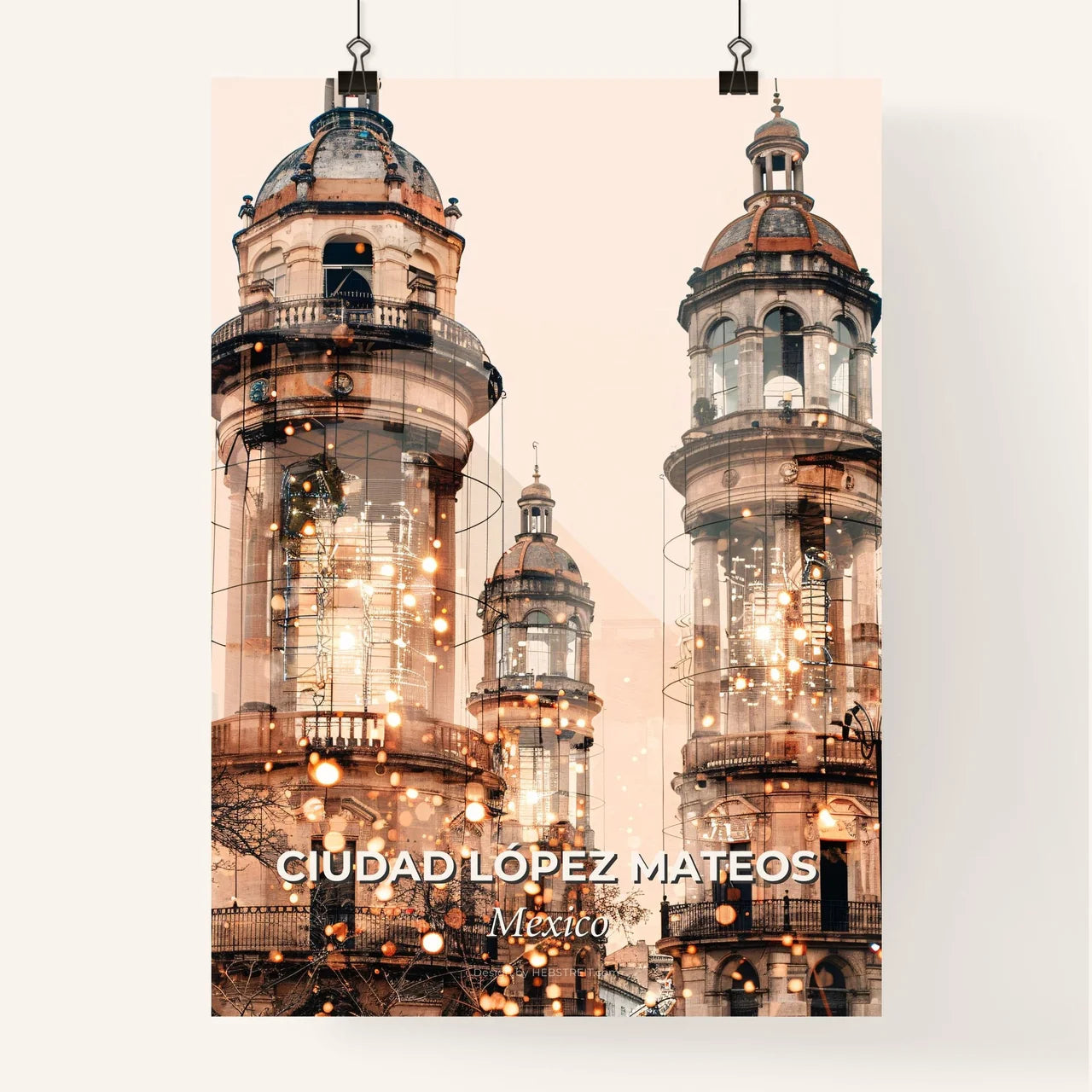 Ciudad Lopez Mateos Skyline Art Poster Poster