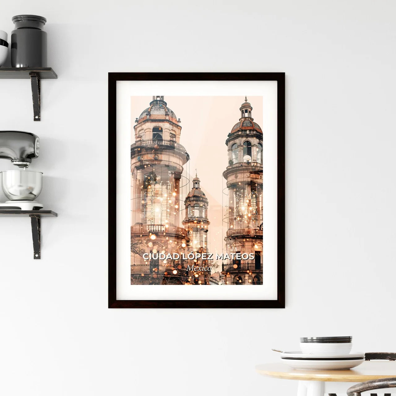 Ciudad Lopez Mateos Skyline Art Poster Framed Print
