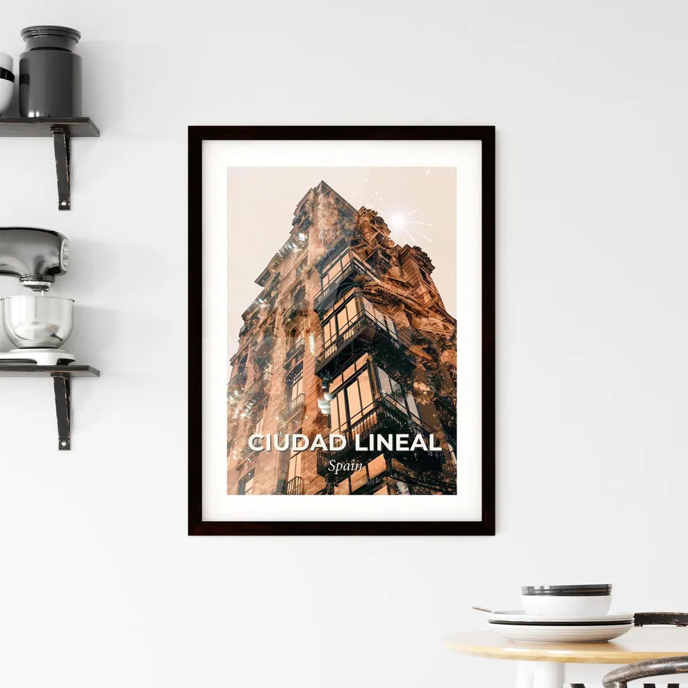 Ciudad Lineal City Skyline Art Poster Framed Print