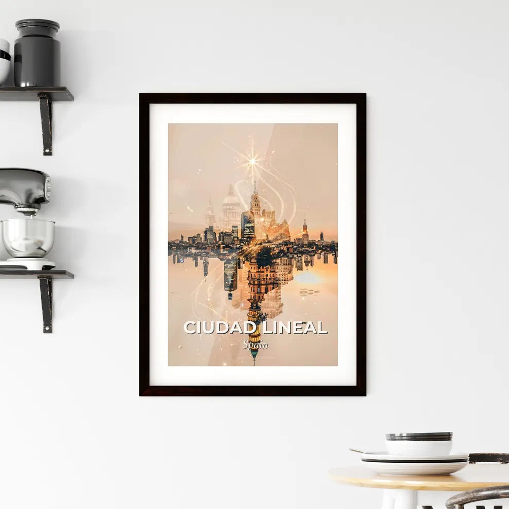 Ciudad Lineal City Symphony Skyline Poster Art Framed Print