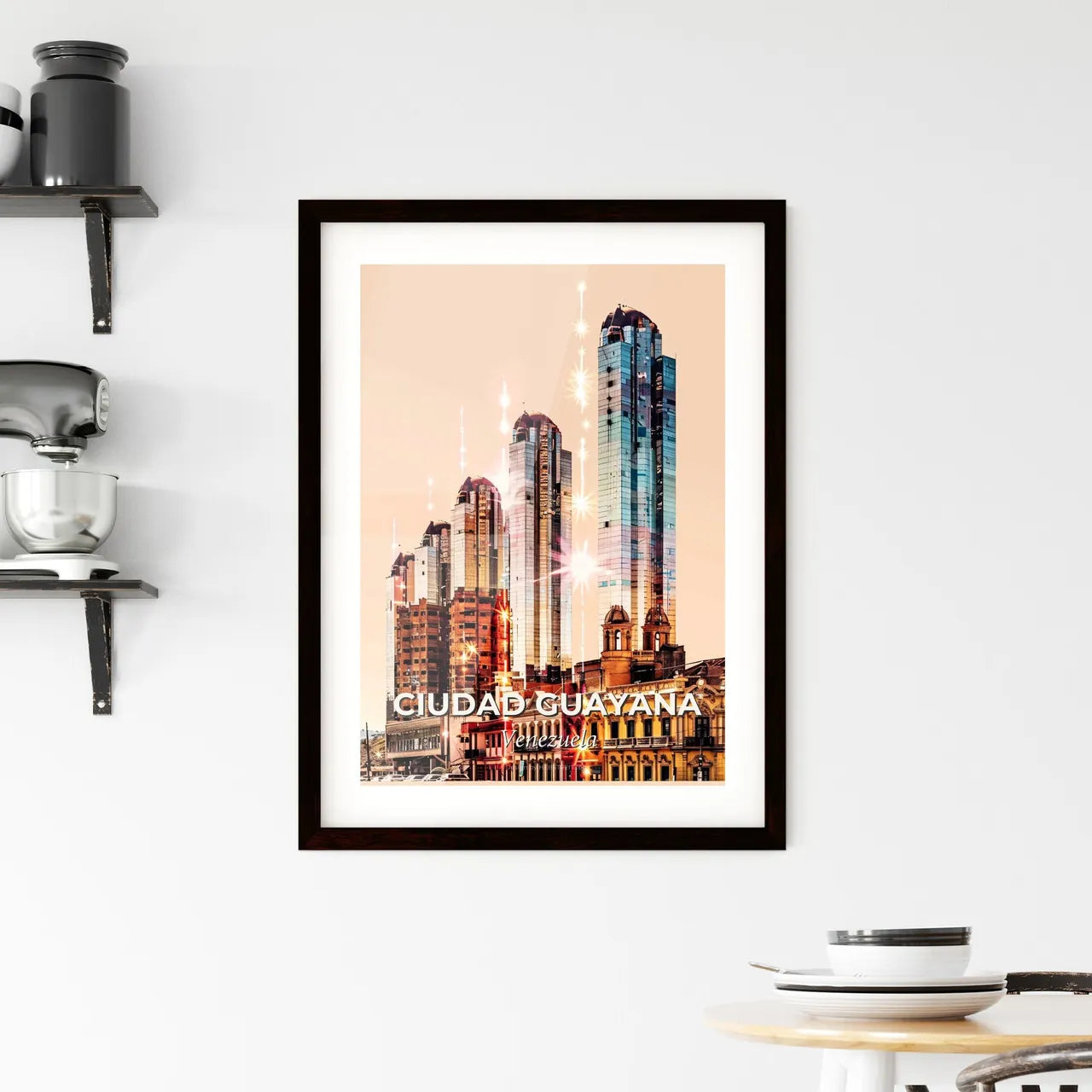 Ciudad Guayana Architectural Beauty in Beige Framed Print