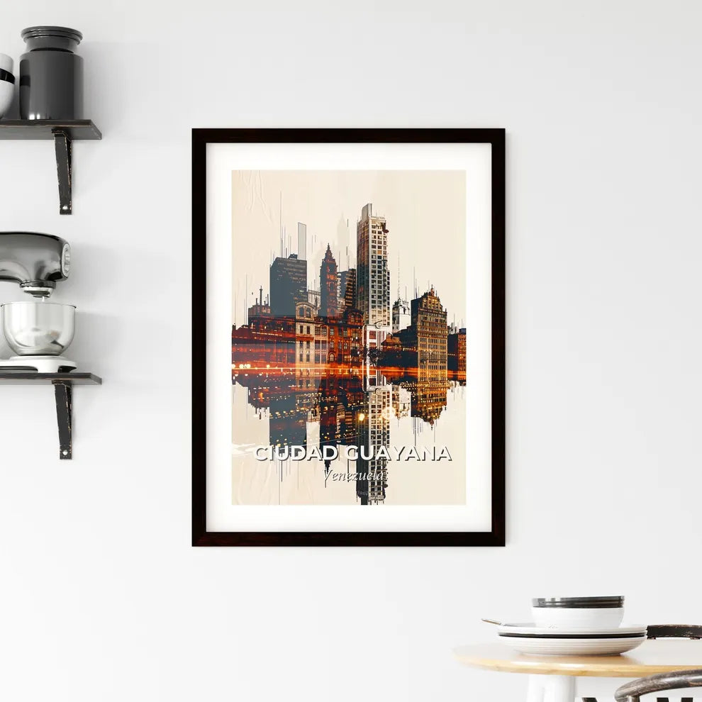 Ciudad Guayana: Double Exposure Skyline Composite Framed Print
