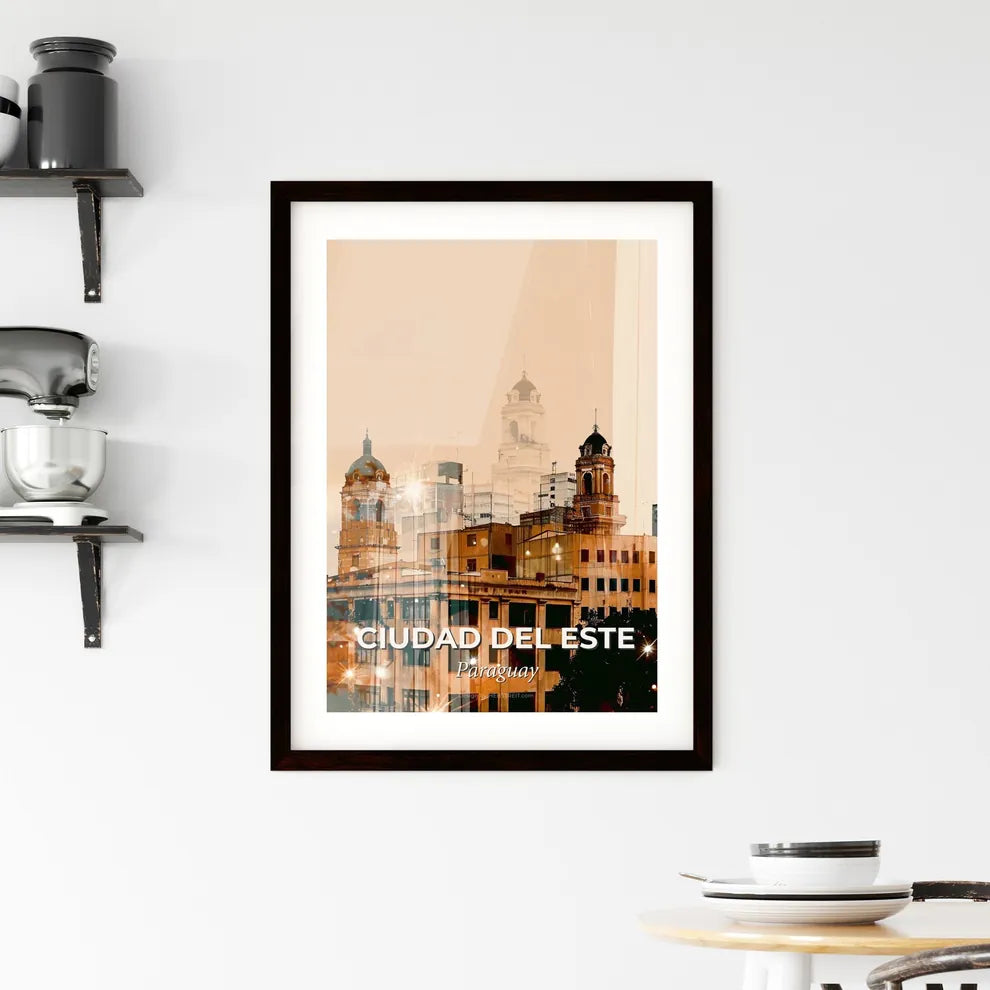 Ciudad del Este: Sparkle of Paraguay Skyline Framed Print