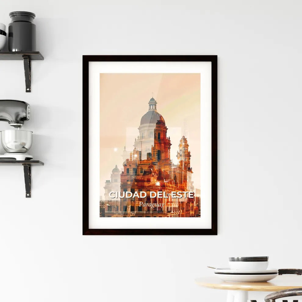 Ciudad del Este: Neon Skyline Splendor Framed Print