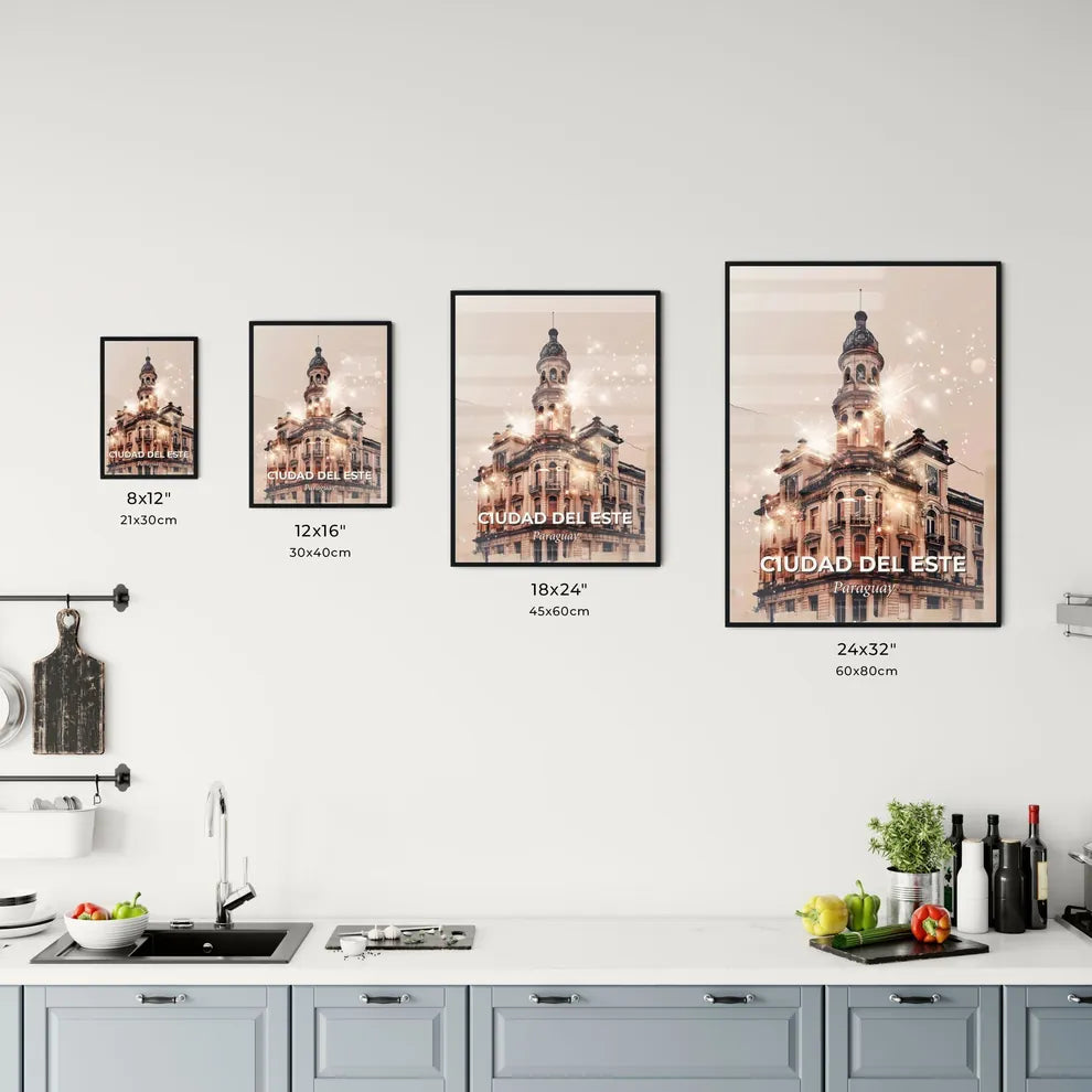 Ciudad del Este Skyline Impressionist Double Exposure Art Office Art