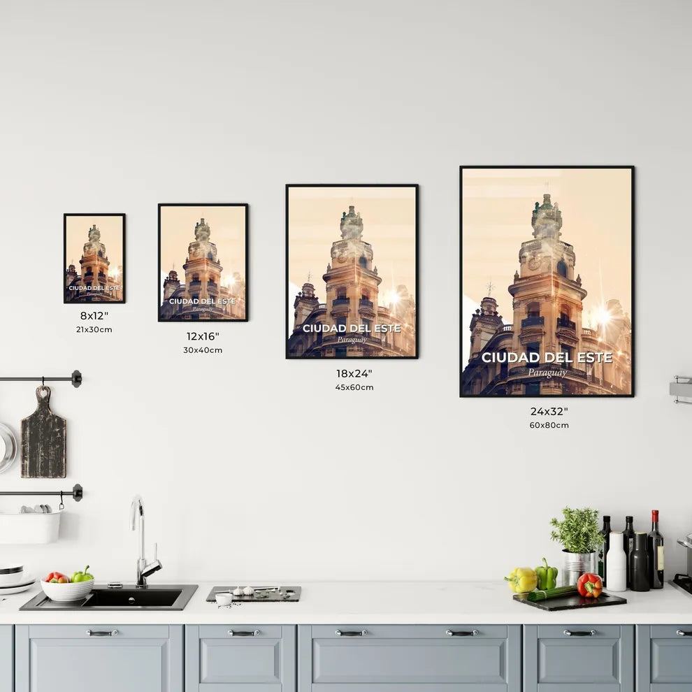 Ciudad del Este Skyline Double Exposure Composite Art Office Art