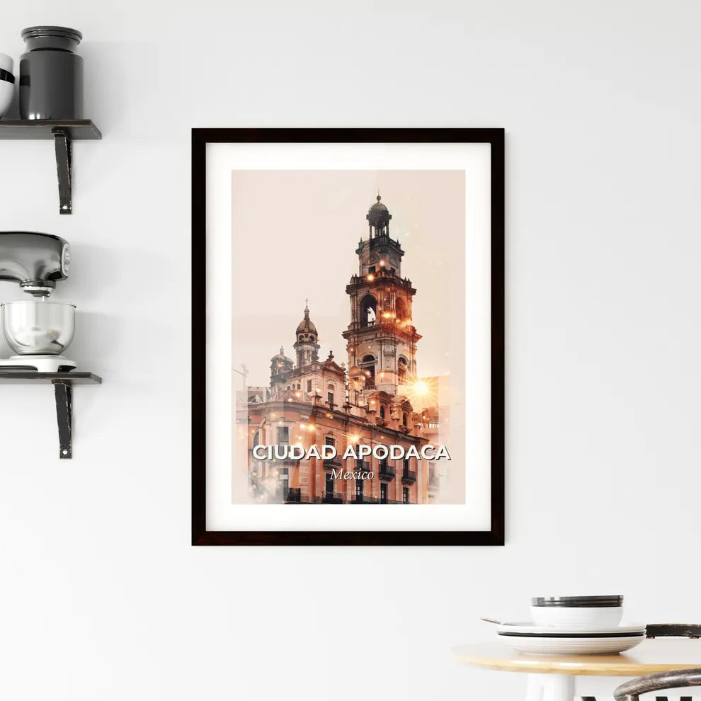 Ciudad Apodaca Cityscape Art Print Framed Print