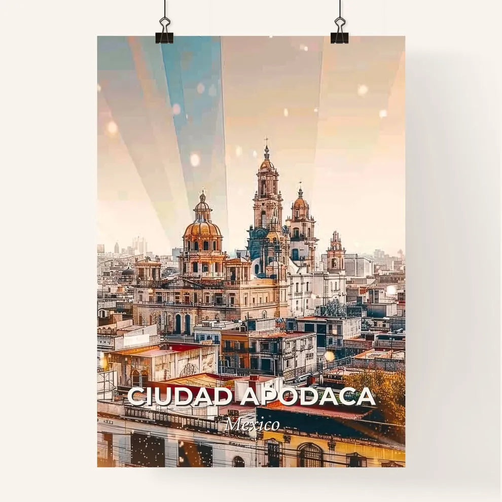 Apodaca Cityscape Panorama Beige Sparks Poster