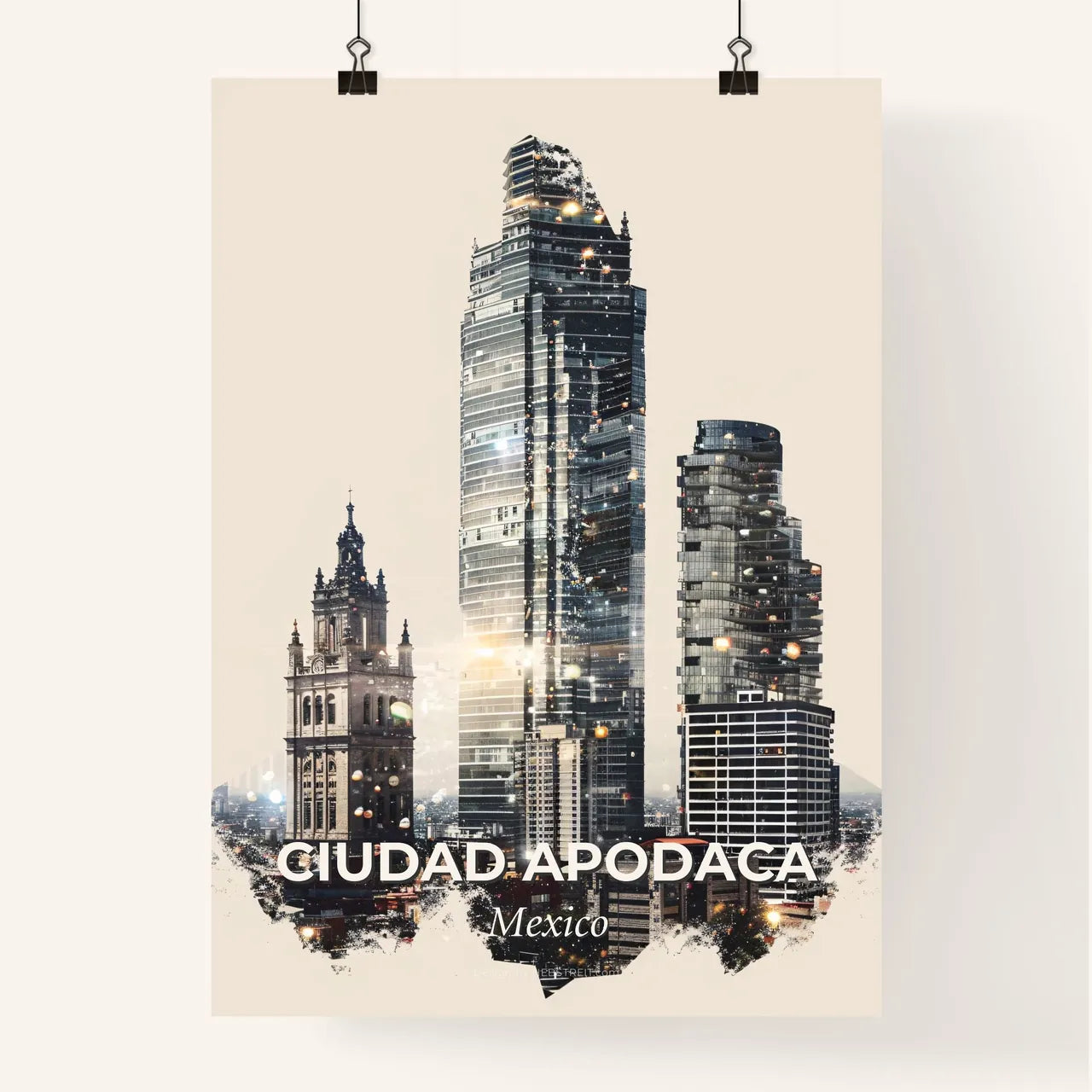 Ciudad Apodaca: Skyline Art Posters Poster