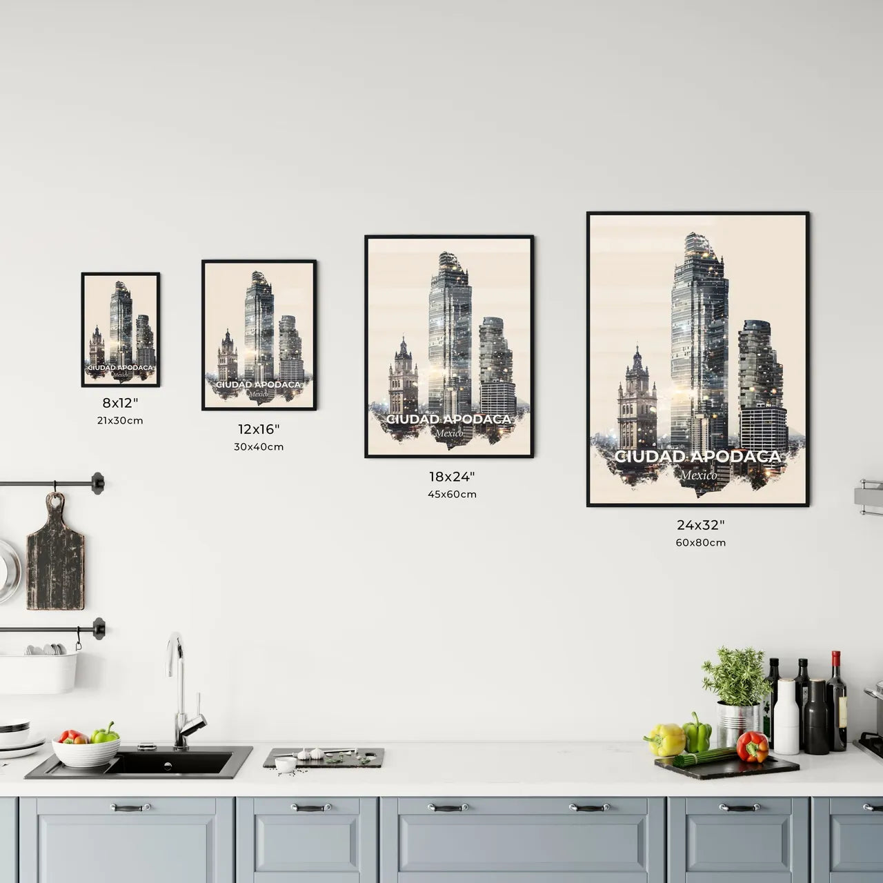 Ciudad Apodaca: Skyline Art Posters Office Art