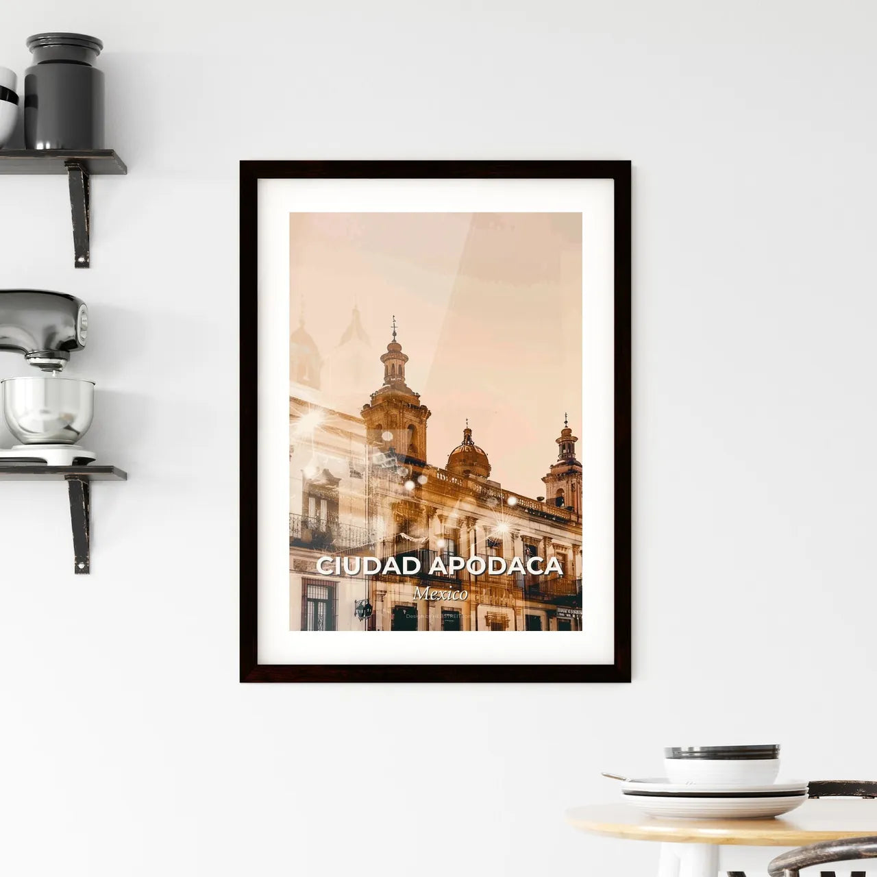 Ciudad Apodaca: Skyline Sparkle Poster Framed Print