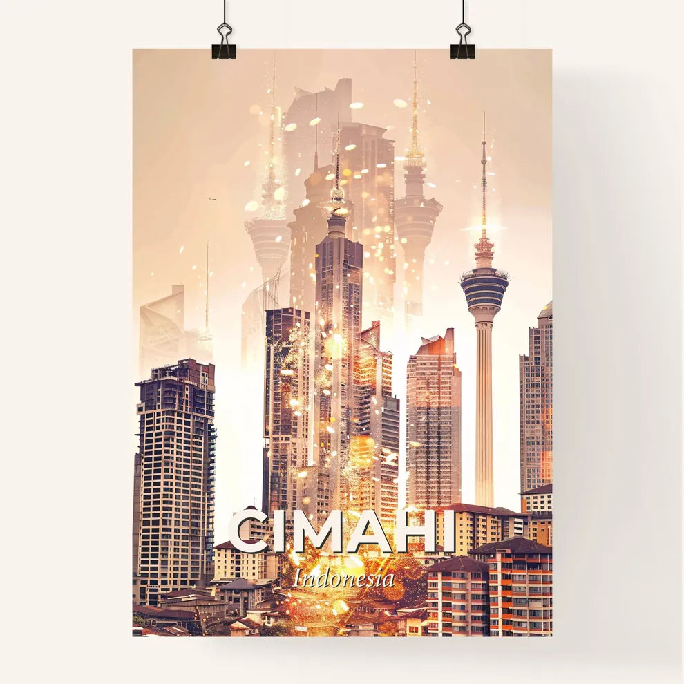 Cimahi City Skyline Art Poster Poster