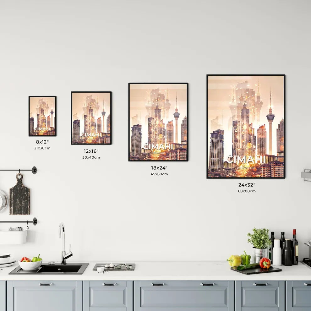 Cimahi City Skyline Art Poster Office Art
