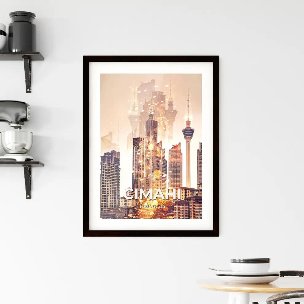 Cimahi City Skyline Art Poster Framed Print