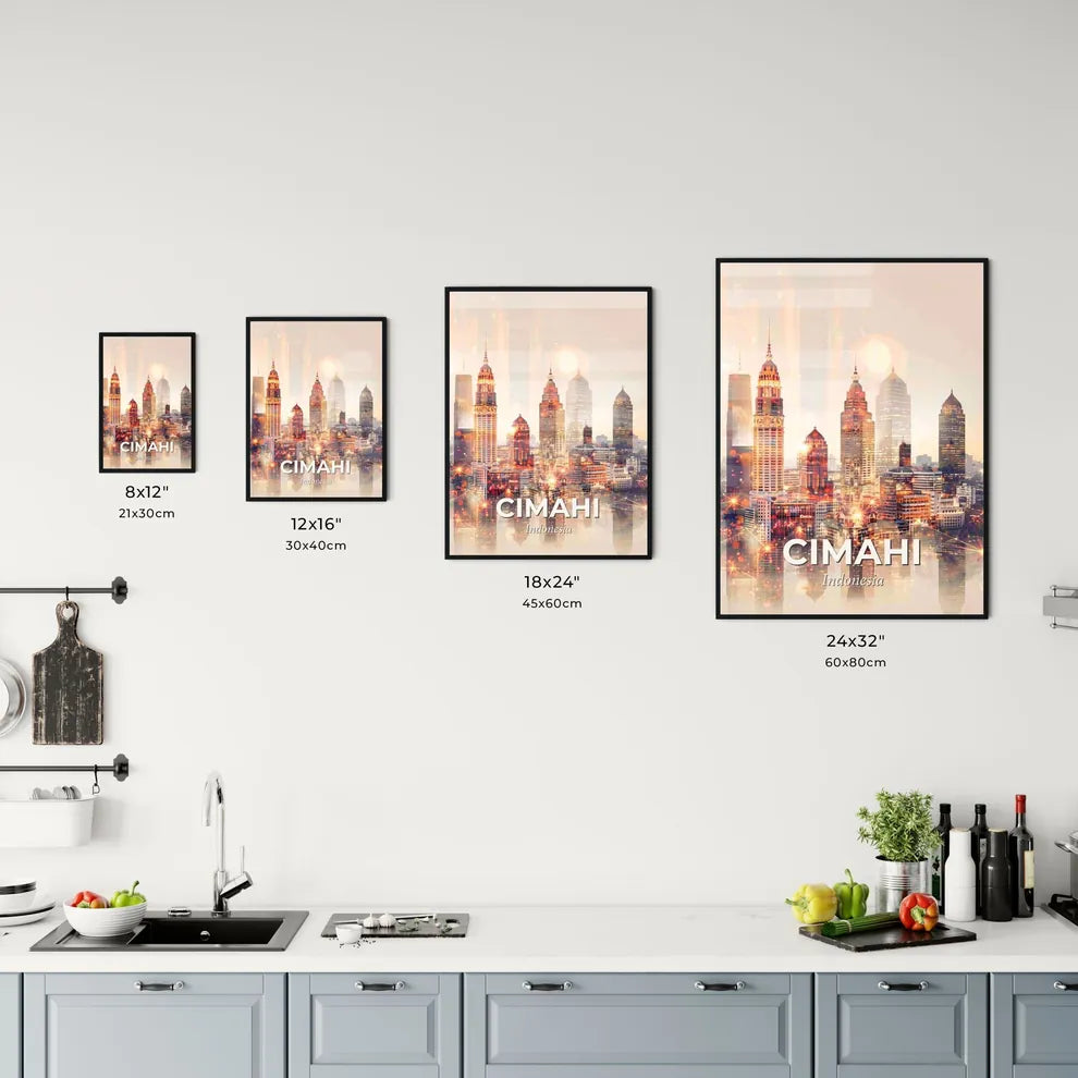 Cimahi Skyline Double Exposure Art Composite Office Art