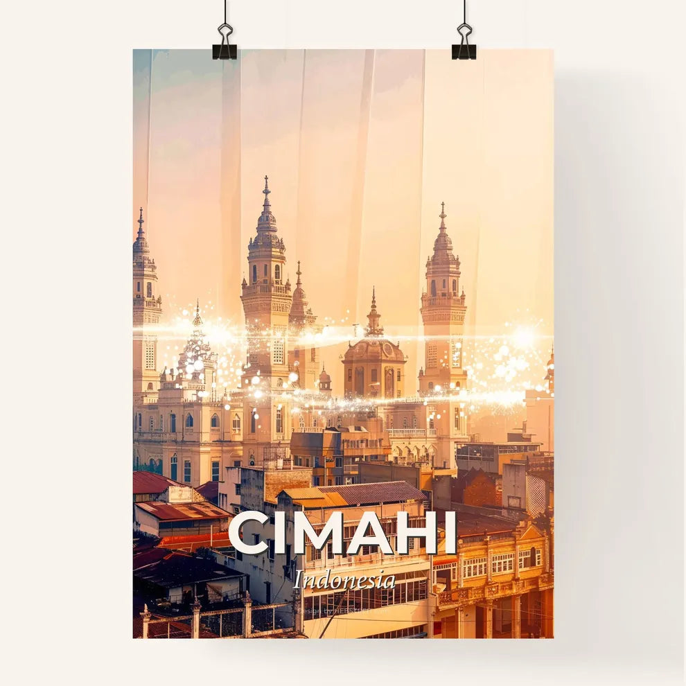 Cimahi Skyline Double Exposure Art Composite Poster Poster