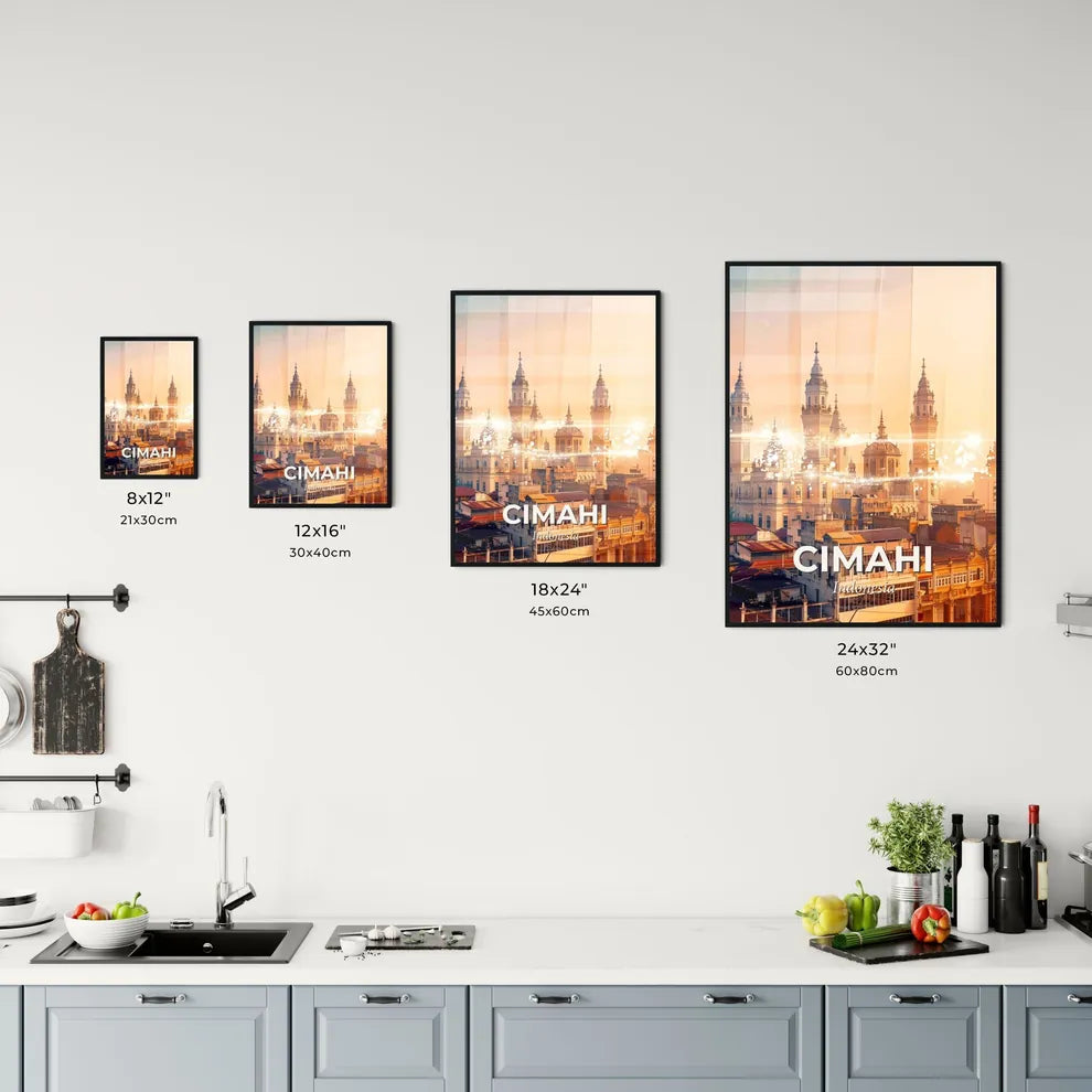 Cimahi Skyline Double Exposure Art Composite Poster Office Art