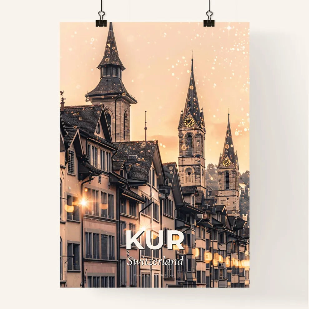 Chur Cityscape Poster: Duplex Skyline Composite Art Poster