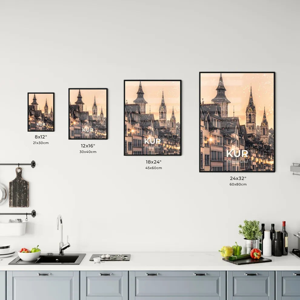 Chur Cityscape Poster: Duplex Skyline Composite Art Office Art