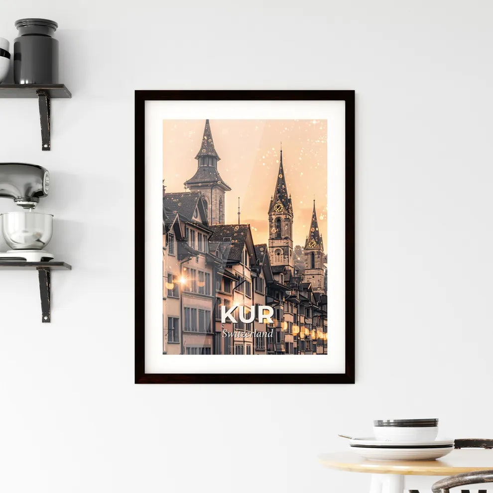 Chur Cityscape Poster: Duplex Skyline Composite Art Framed Print