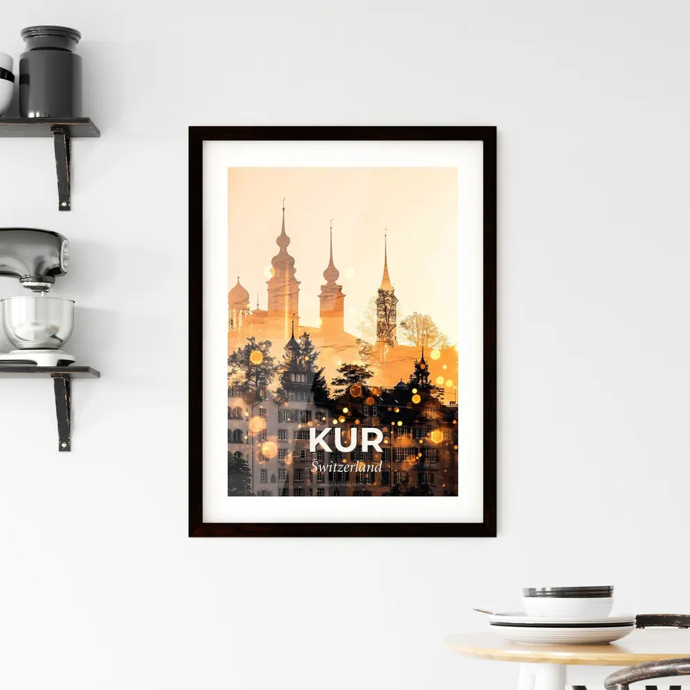 Chur City Skyline Composite Art Poster Framed Print