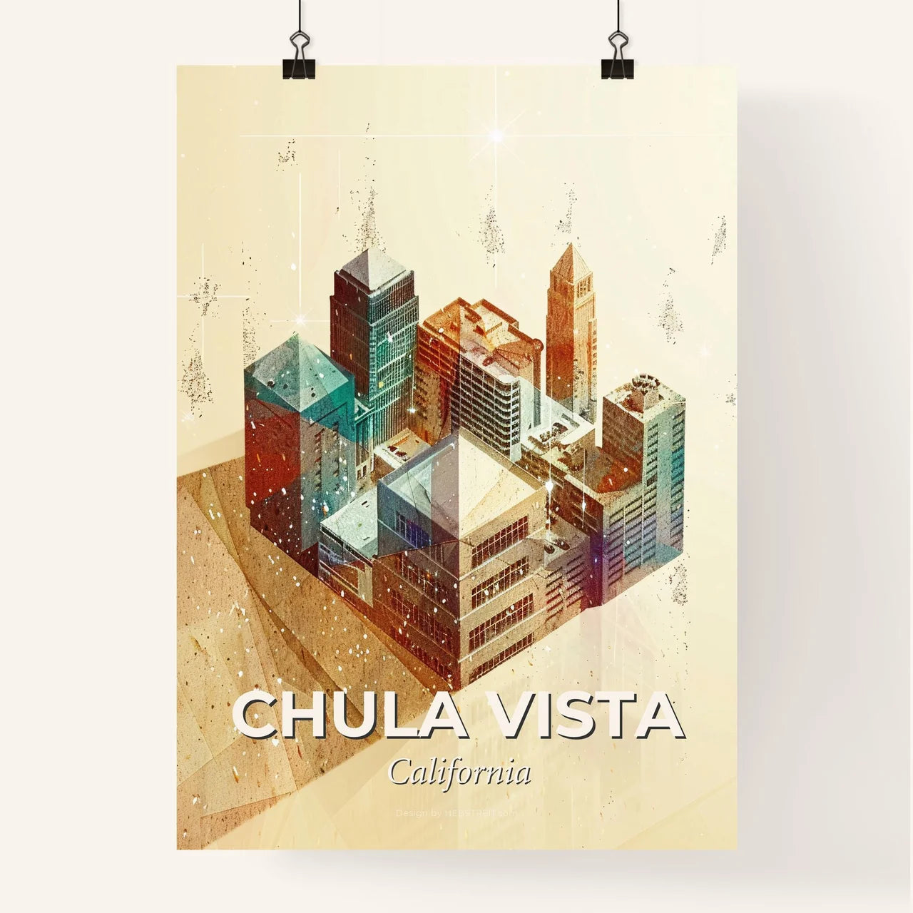 Chula Vista City Skyline Art Poster Poster
