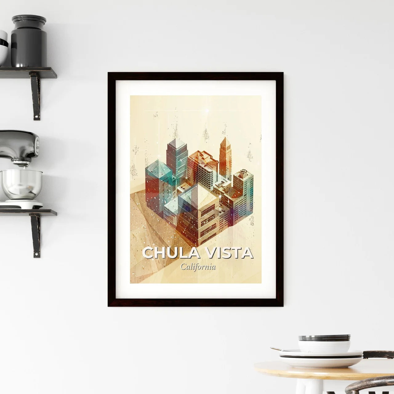 Chula Vista City Skyline Art Poster Framed Print