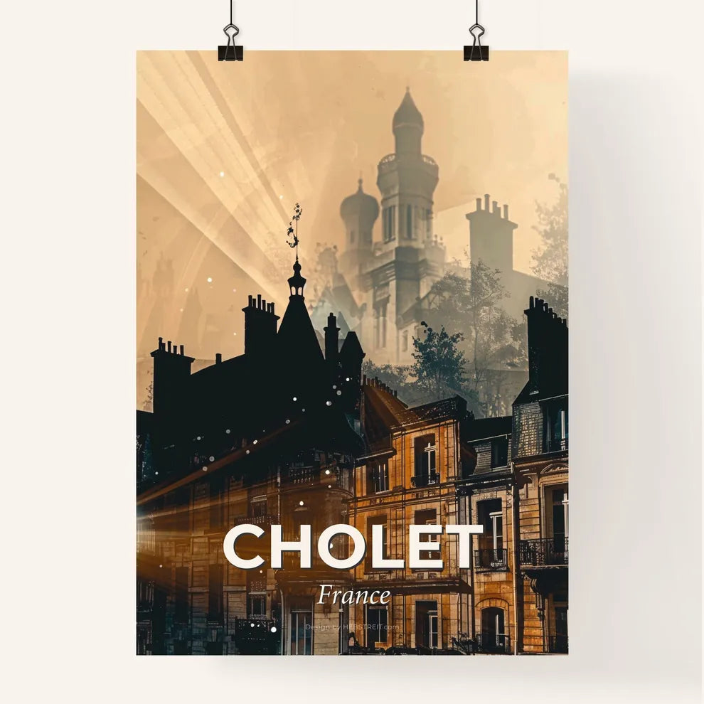 Cholet City Skyline Vibrant Poster Art Poster