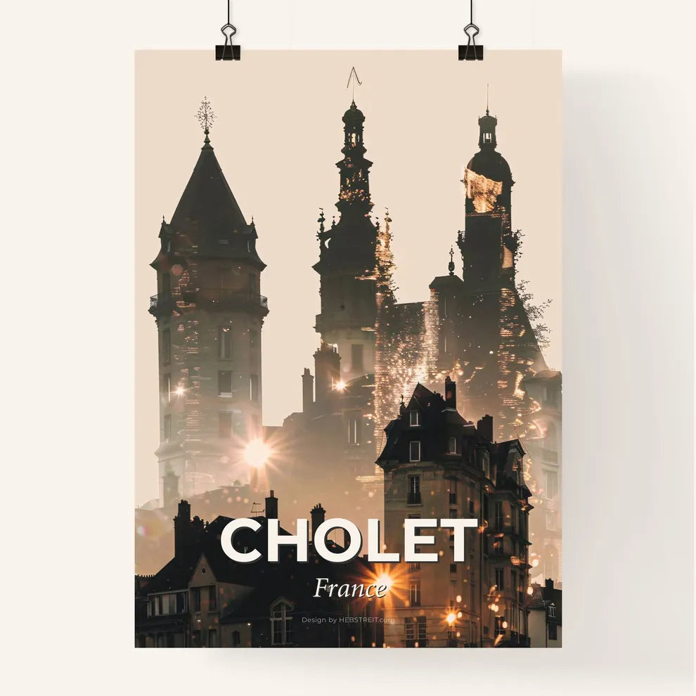 Cholet Skyline Composite Art Poster Poster