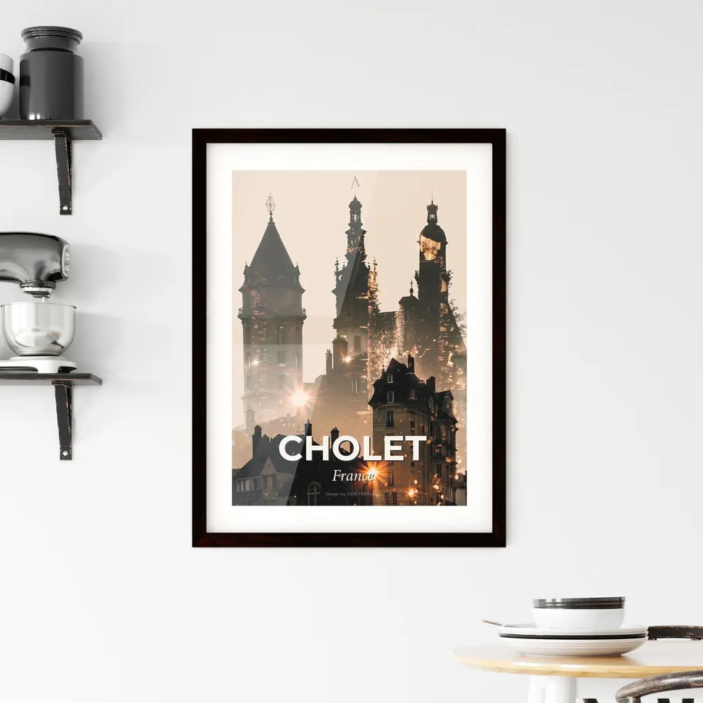 Cholet Skyline Composite Art Poster Framed Print