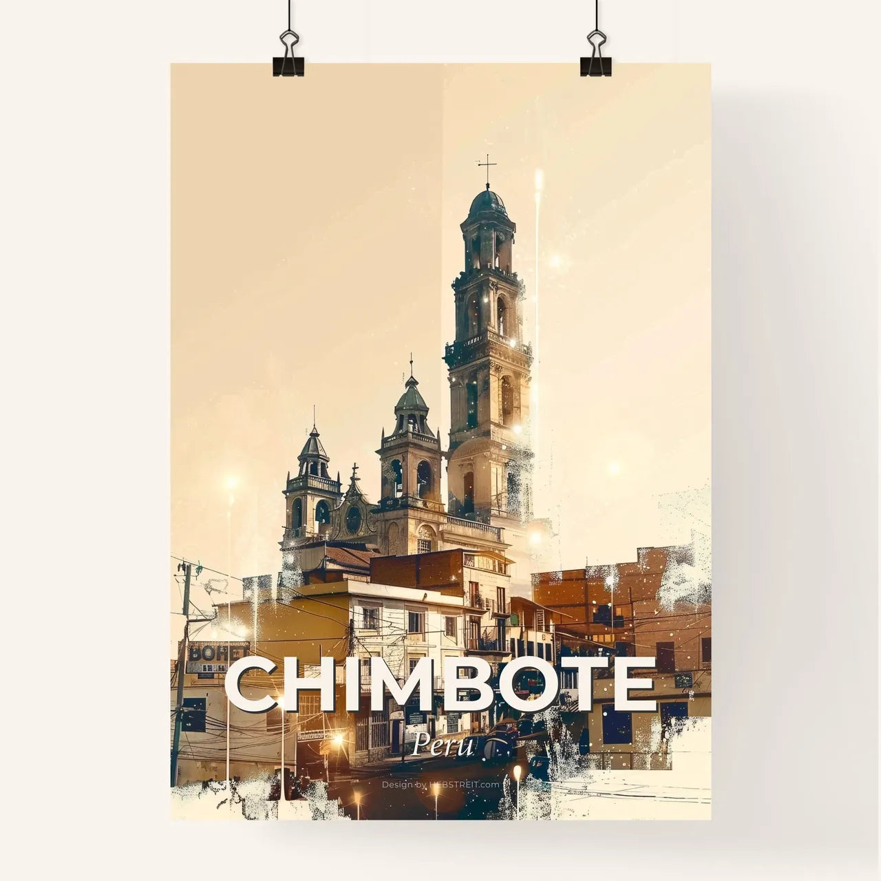 Chimbote Skyline Sunset Art Silhouette Poster