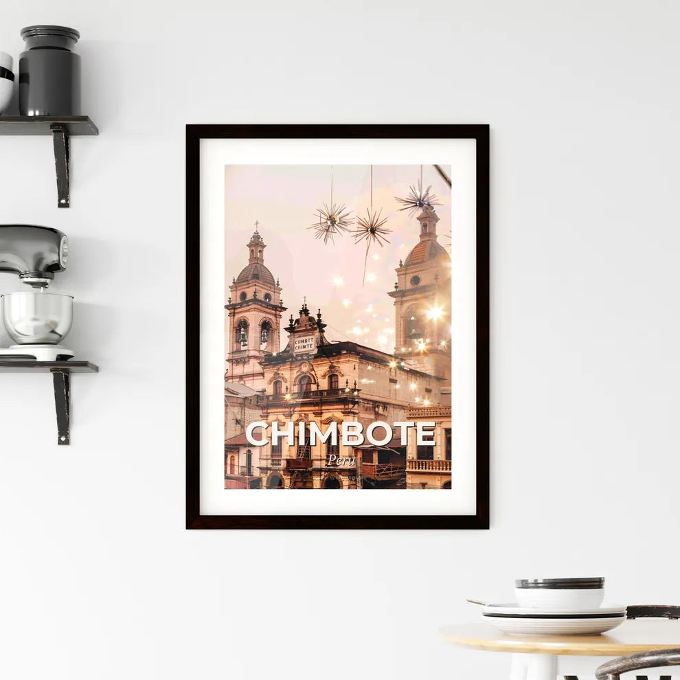 Chimbote Cityscape Double Exposure Art Poster Framed Print