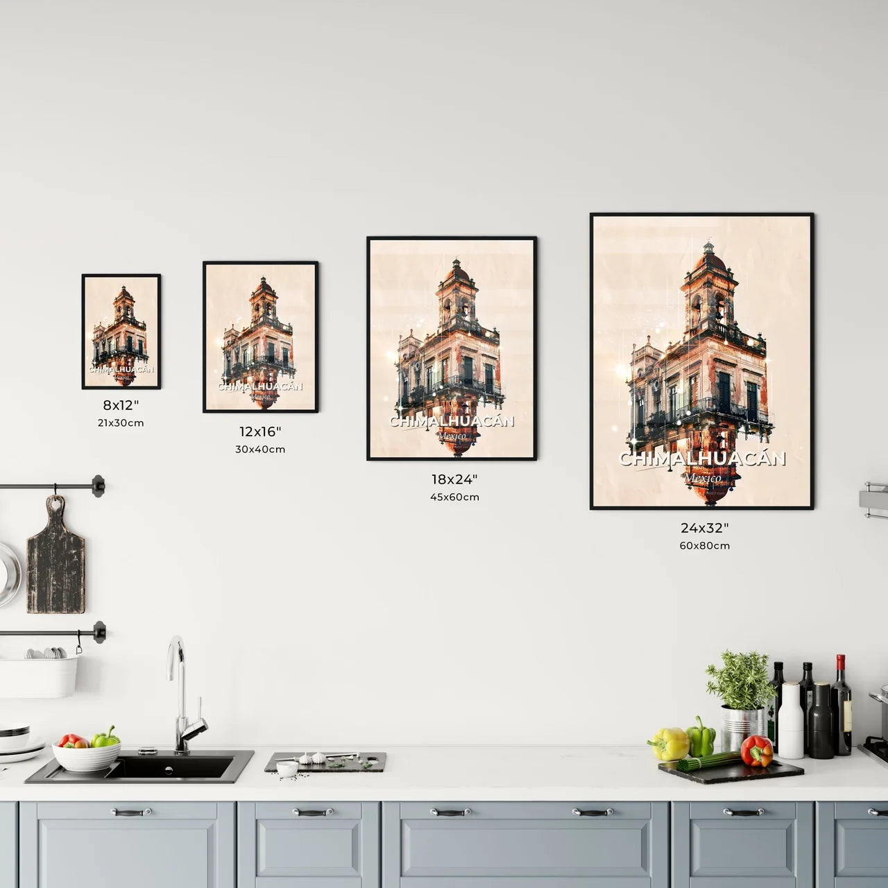 Chimalhuacan poster art iconic skyline bright sparkles Office Art