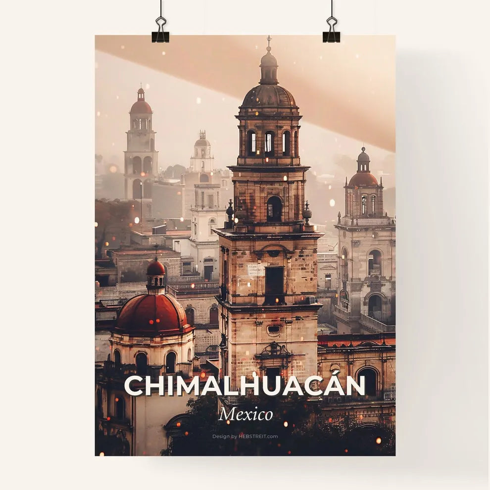 Chimalhuacan Mexico City Skyline Night Lights Decoration Poster