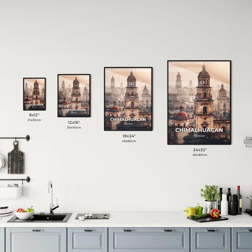 Chimalhuacan Mexico City Skyline Night Lights Decoration Office Art