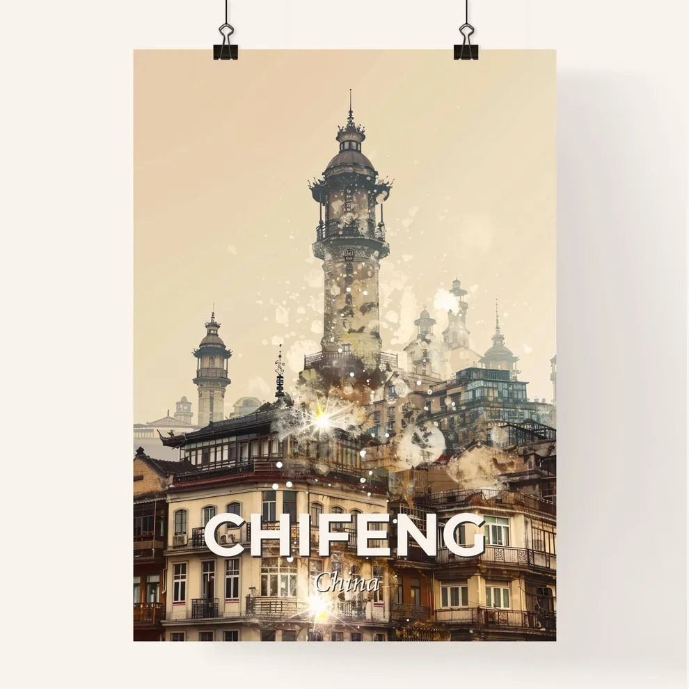 Chifeng City Skyline Art Poster Poster