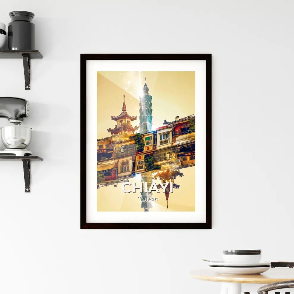 Chiayi: Sparkling Skyline Composite Art Poster Framed Print