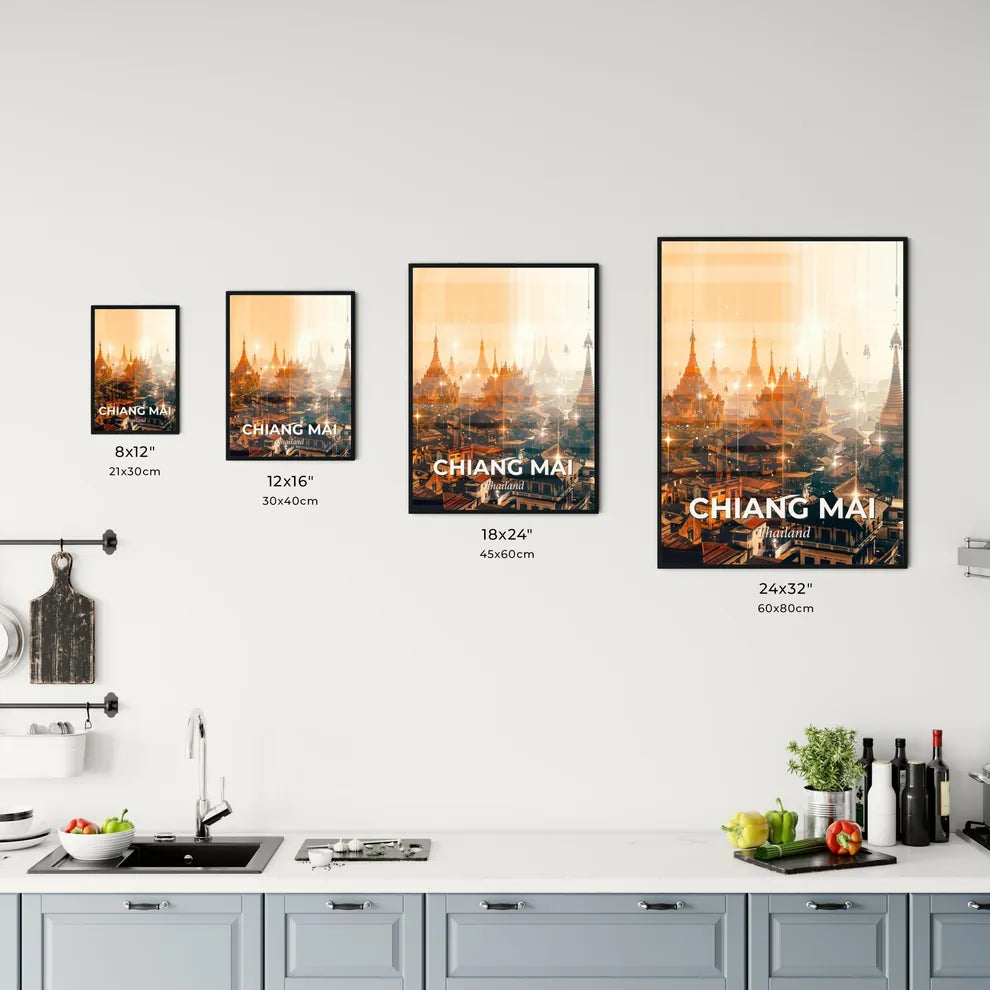Chiang Mai Skyline Impressionistic Art Poster Office Art