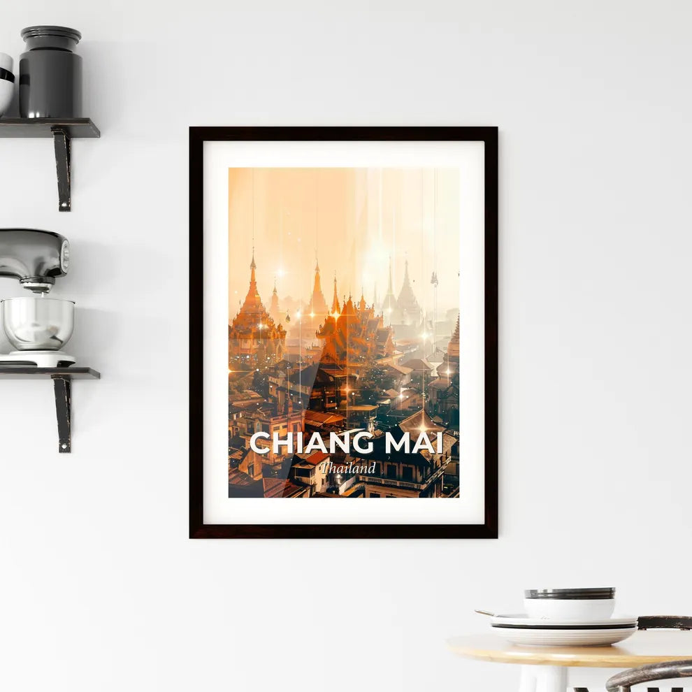 Chiang Mai Skyline Impressionistic Art Poster Framed Print