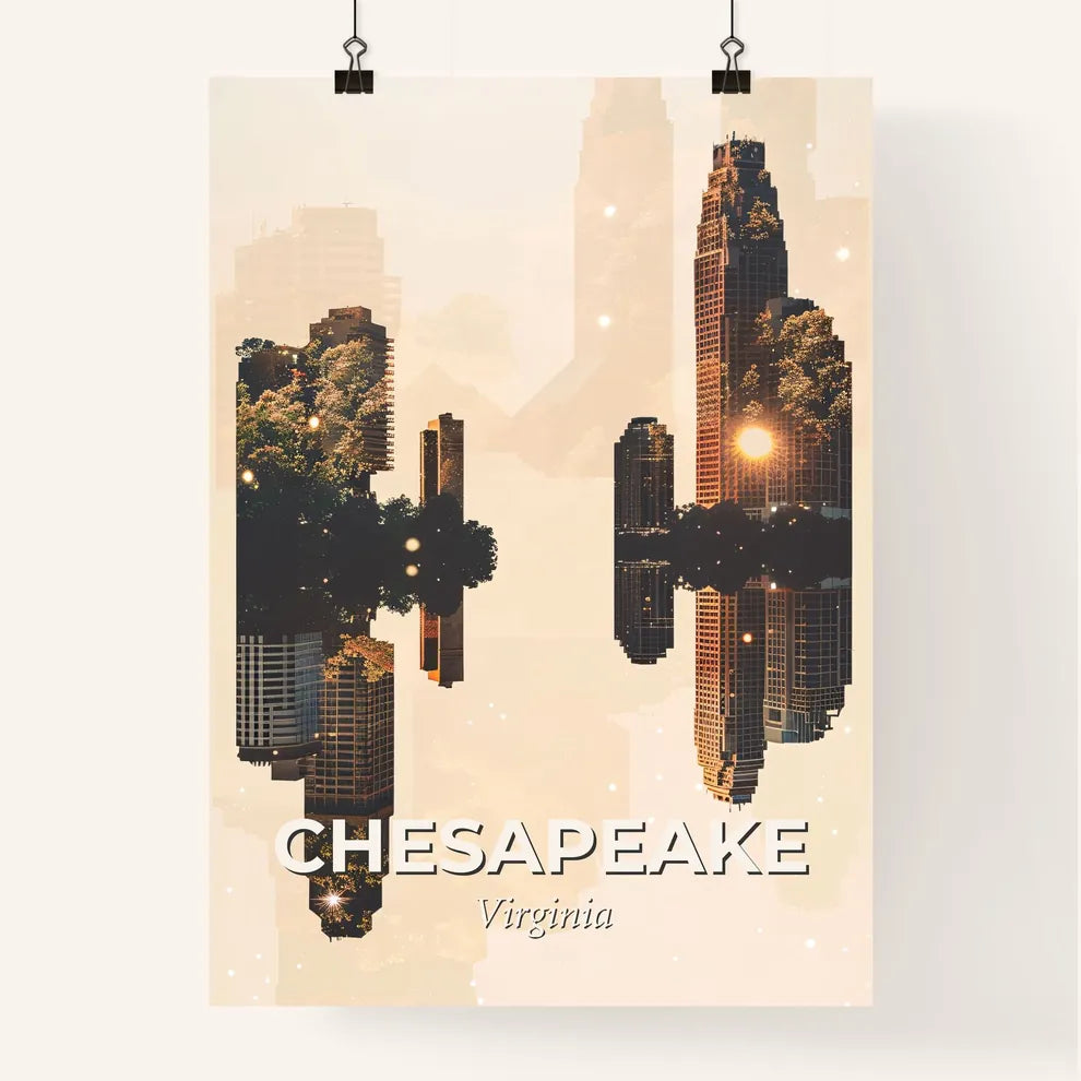 Chesapeake Skyline Bright Beige Poster Poster