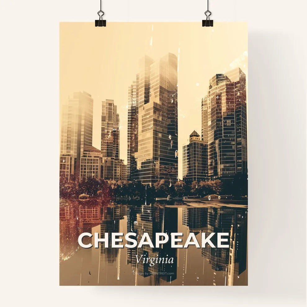 Chesapeake Skyline Dreamy Beige Poster Poster